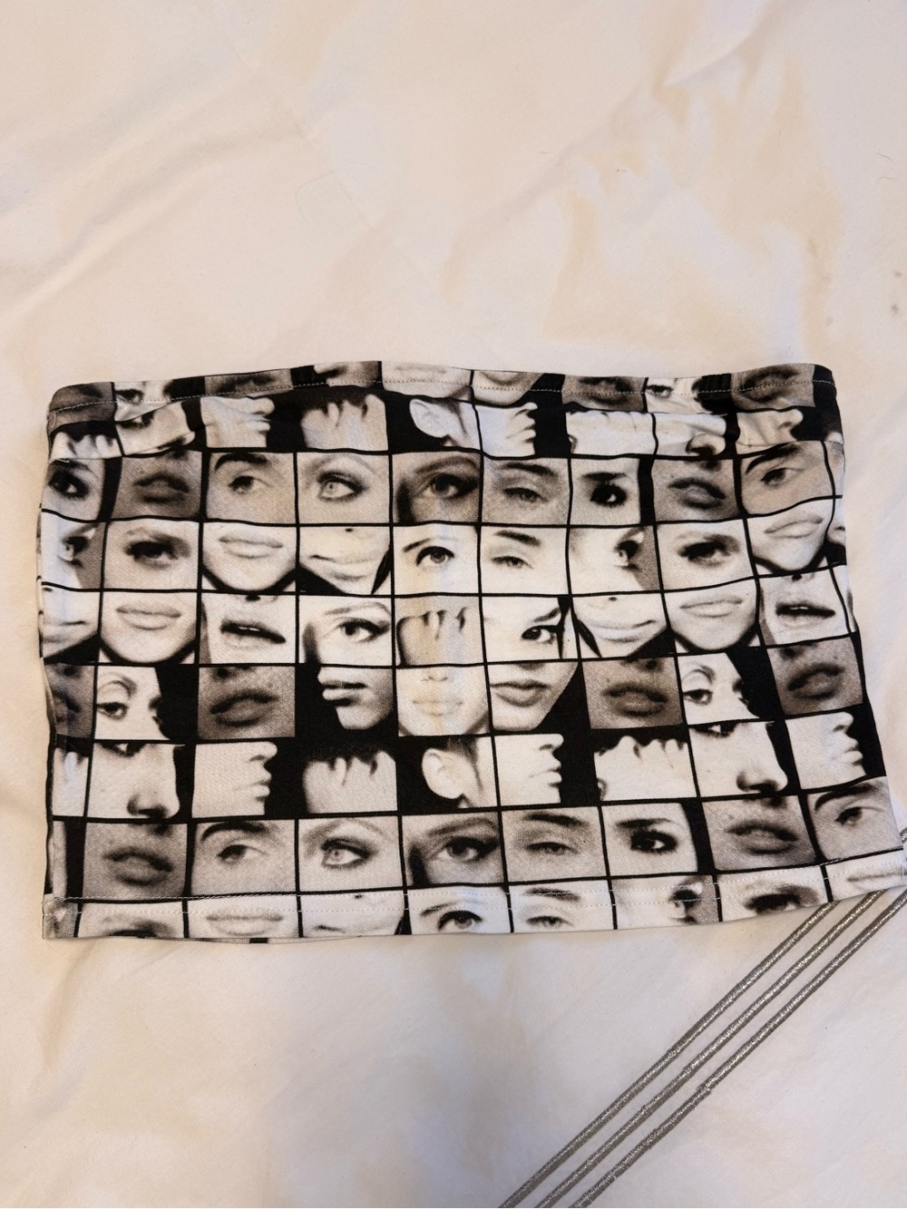 Edikted Black & White Photo Grid Tube top